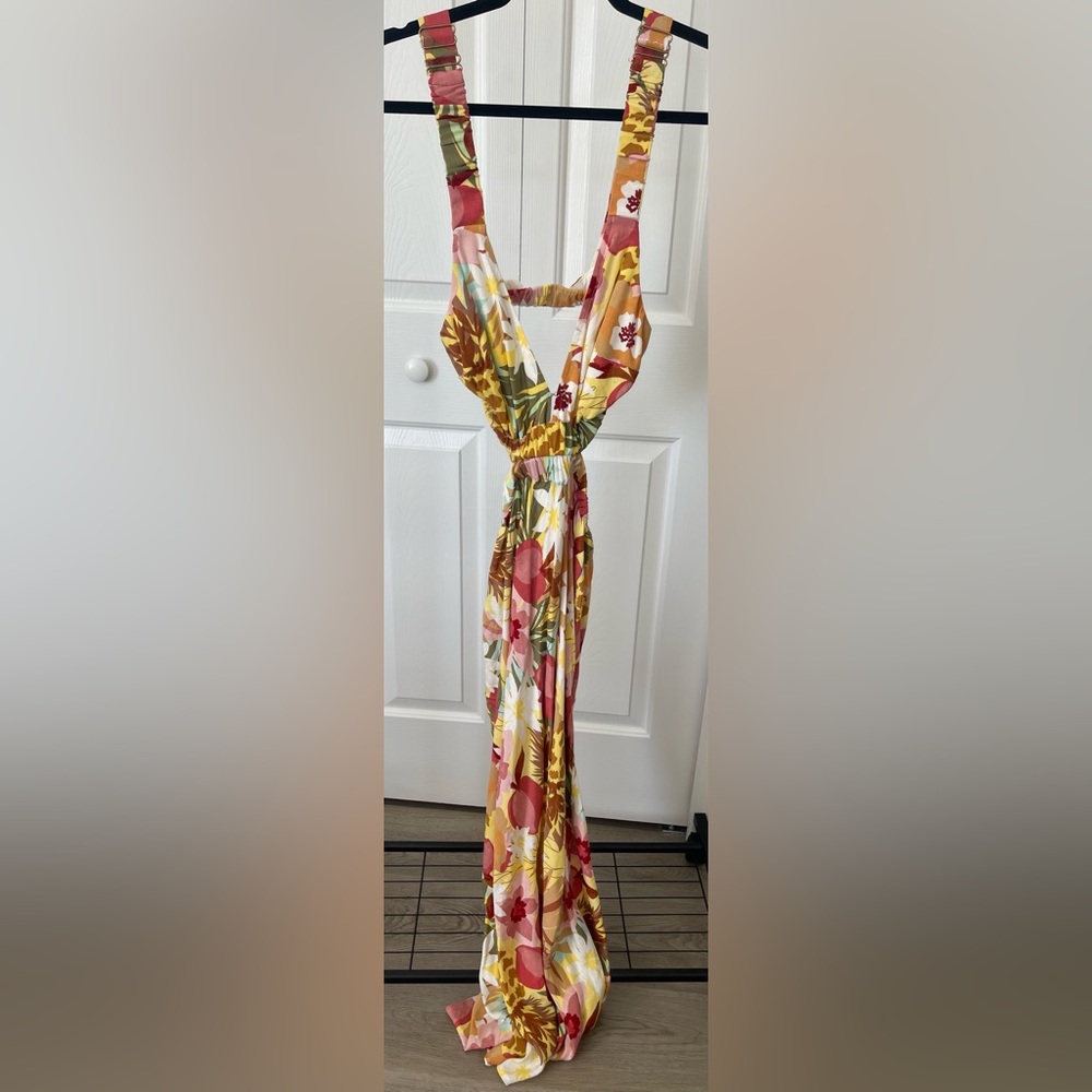 MINKPINK Floral Open Back Maxi Dress